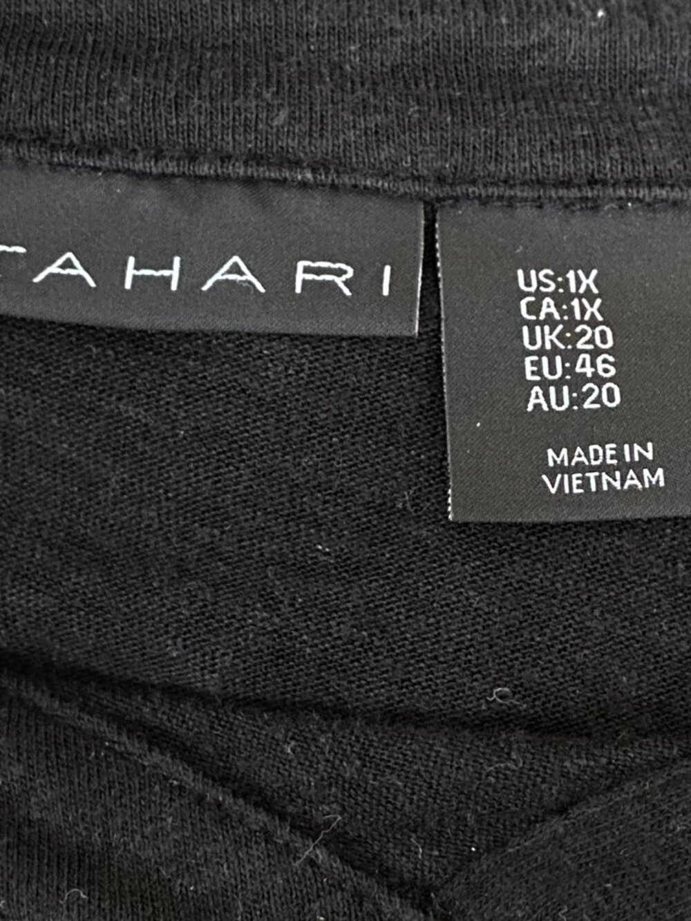 Tahari Linen Blend Button Down Shirt Black 3/4 Roll Sleeve Minimalist Capsule-1X - Picture 8 of 11